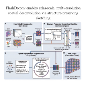 383-FlashDeconv：高效Randomized Sketching图正则化空间转录组去卷积分析框架