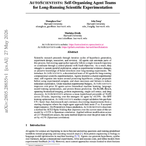 【第650期】AutoScientists:自组织智能体团队助力长期科学实验探索