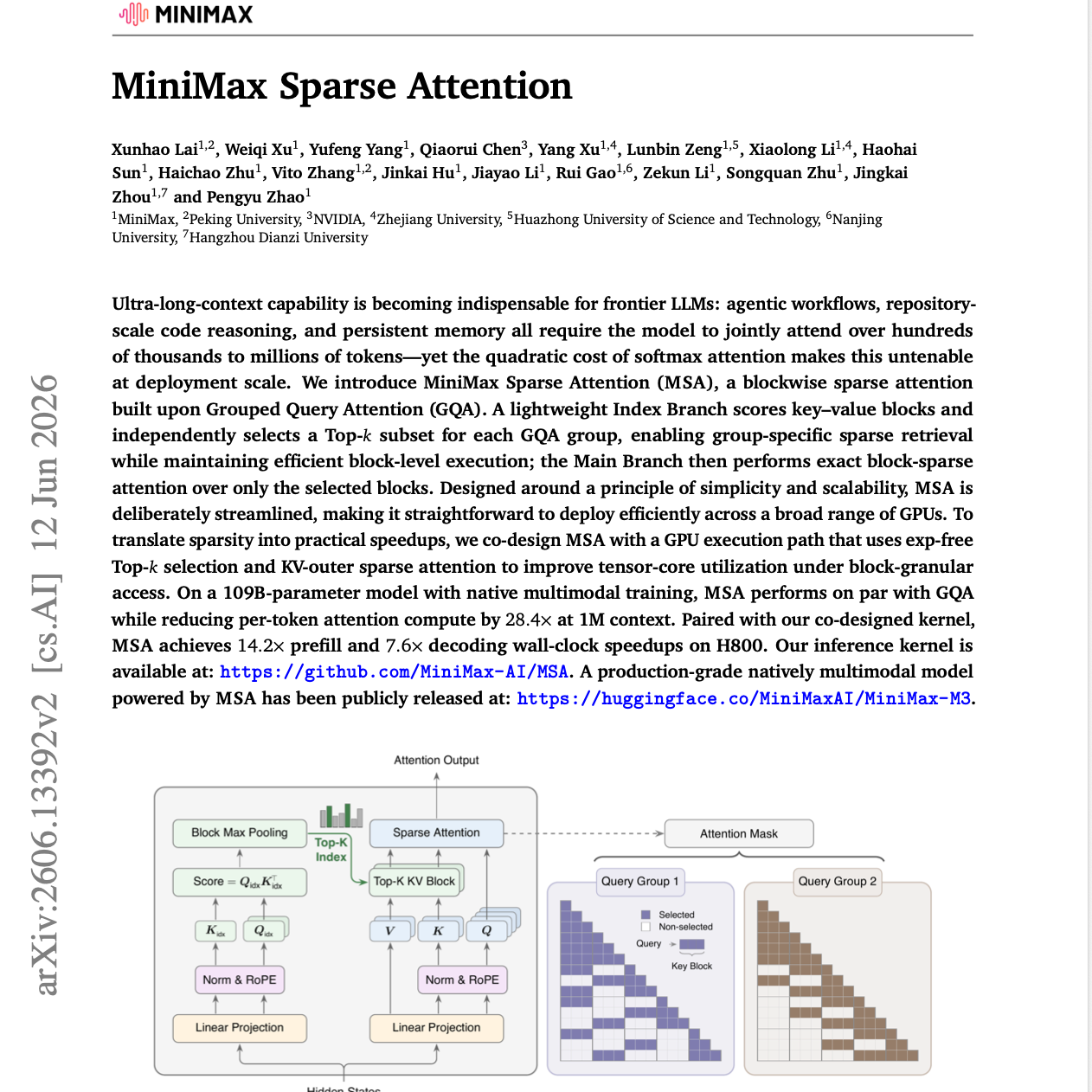【第666期】MiniMax Sparse Attention-算力缩减28倍的MSA架构 episode artwork