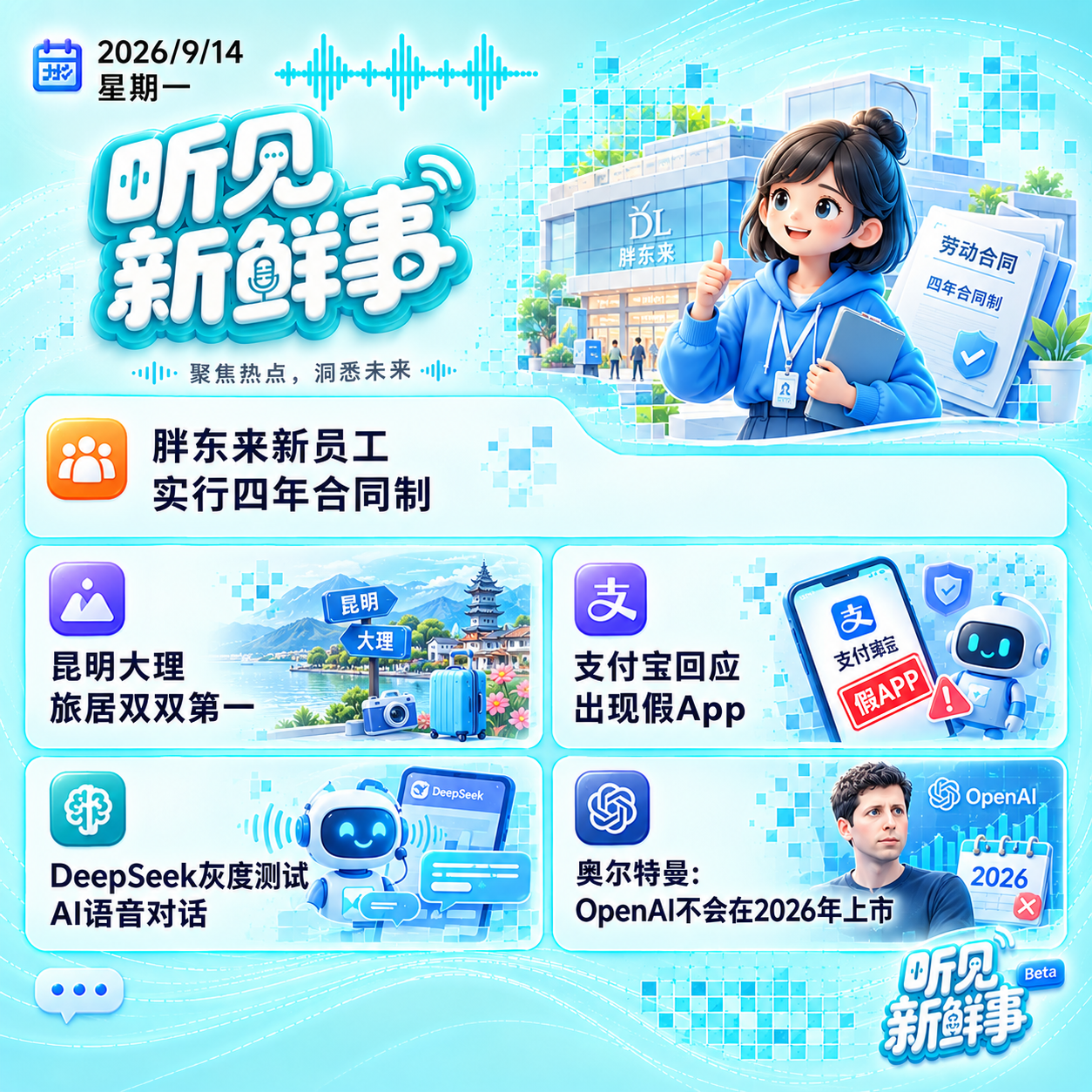 0914｜敬一丹去世;香飘飘开线下店；支付宝回应现假App；DeepSeek灰测语音 episode artwork