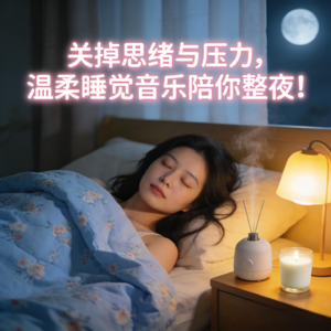 关掉思绪与压力，温柔睡觉音乐陪你整夜！睡眠品质提升、让思绪完全消失、放松音乐
