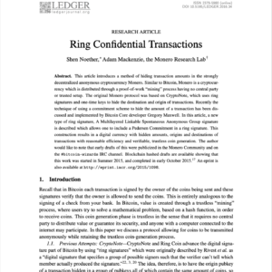 【第376期】(Ledger)门罗币Ring_CT深度解析:当数字货币拥有现金般的隐私,发送金额与身份如何隐匿?