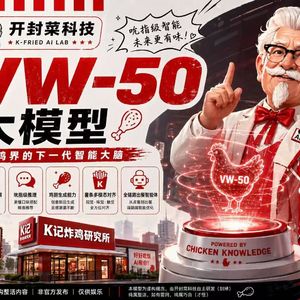 一个字也不要信呀！AI圈大热，KFC-VW50基模