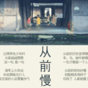 车马虽快，心可从容--木心《从前慢》--每周一歌