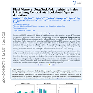 【第672期】FlashMemory-DeepSeek-V4：前瞻稀疏注意力的超长上下文技术
