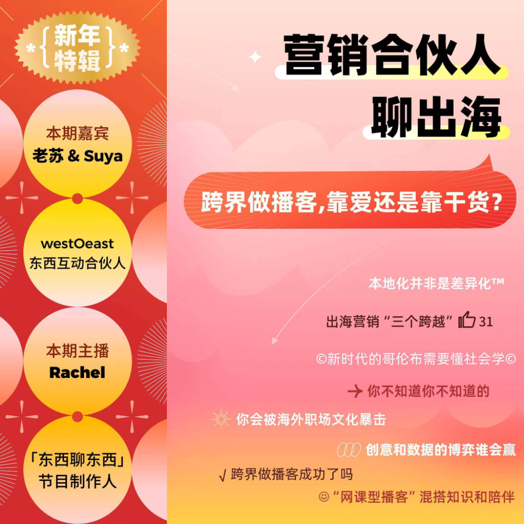 cover of episode 新年特辑 | 营销合伙人聊出海，跨界做播客靠爱还是靠干货？
