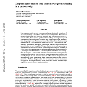 【第506期】深度序列模型中的几何记忆谜题