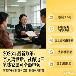 2026年最新政策：亲人离世后，社保这三笔钱家属可全额申领
