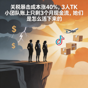 关税暴击成本涨40%,3人TK小团队账上只剩3个月现金流,她们是怎么活下来的