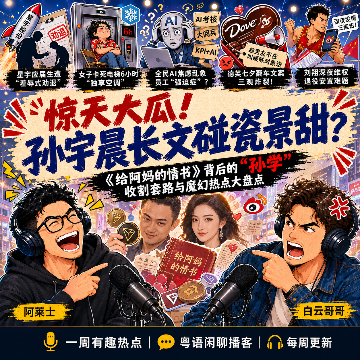 惊天大瓜！孙宇晨长文碰瓷景甜？《给阿妈的情书》背后的“孙学”收割套路与魔幻热点大盘点 episode artwork