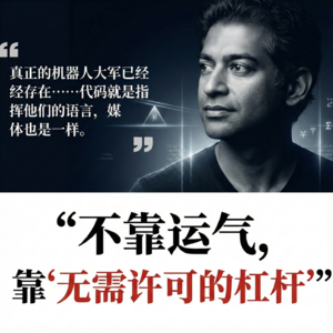 财富原地打转？纳瓦尔：普通人翻身的唯一机会，是学会使用代码和媒体。