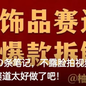 轻松周更10条笔记，不露脸拍视频一月狂吸6W粉，饰品赛道太好做了吧！