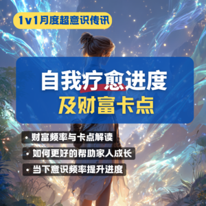 你当下自我疗愈进度及财富卡点——超意识传讯