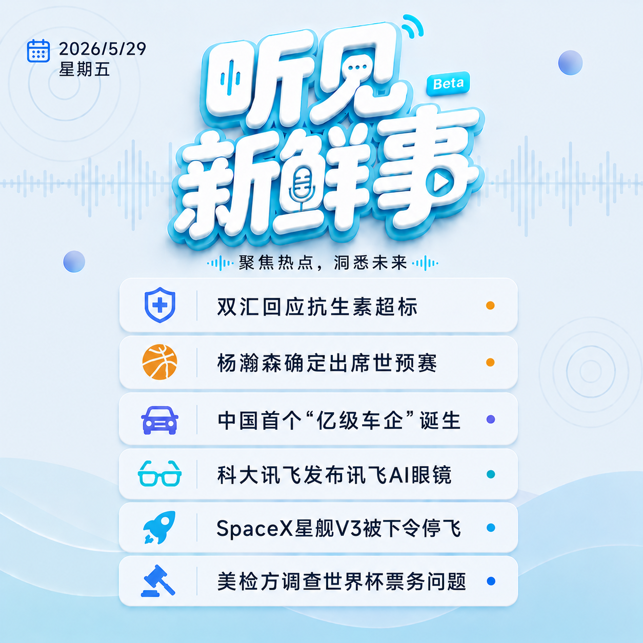 0529｜双汇回应抗生素超标;杨瀚森确定出席世预赛;中国首个“亿级车企”诞生 episode artwork