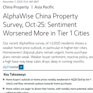 摩根士丹利最新中国房产调查：一线城市房价预期暴跌67%，超半数卖家愿“亏本清仓”？深度解读消费者情绪