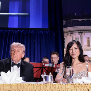 E910 白宫记者晚宴枪击案，坐川普旁边的华裔女子是谁？