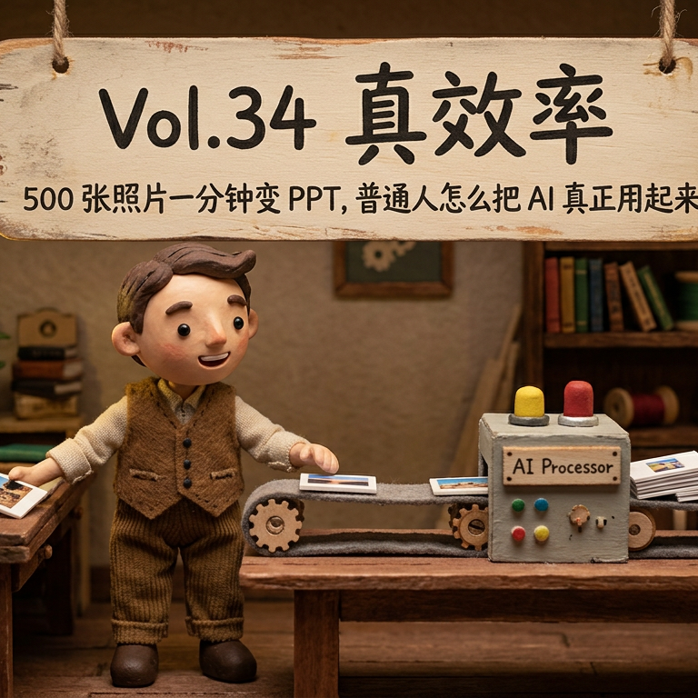 Vol.34 真效率 | 500 张照片一分钟变 PPT，普通人怎么把 AI 真正用起来 episode artwork