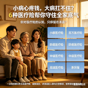 小病心疼钱，大病扛不住？6种医疗险，帮你守住全家底气