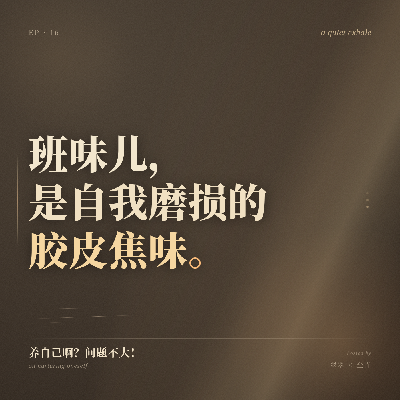 16.班味儿,是自我磨损的胶皮焦味 episode artwork