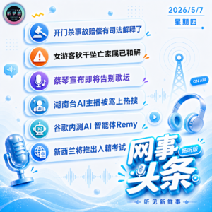 0507热点｜三星家电退出大陆市场；开门杀事故赔偿有司法解释了;蔡琴宣布将告别歌坛;新西兰将推出入籍考试