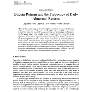 【第423期】(Ledger)比特币“异常天数”的秘密:挑战EMH,量化预测月度收益的0