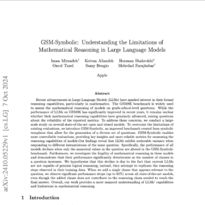 【第16期】GSM-Symbolic苹果研究人员表示AI模型可能不具有推理能力