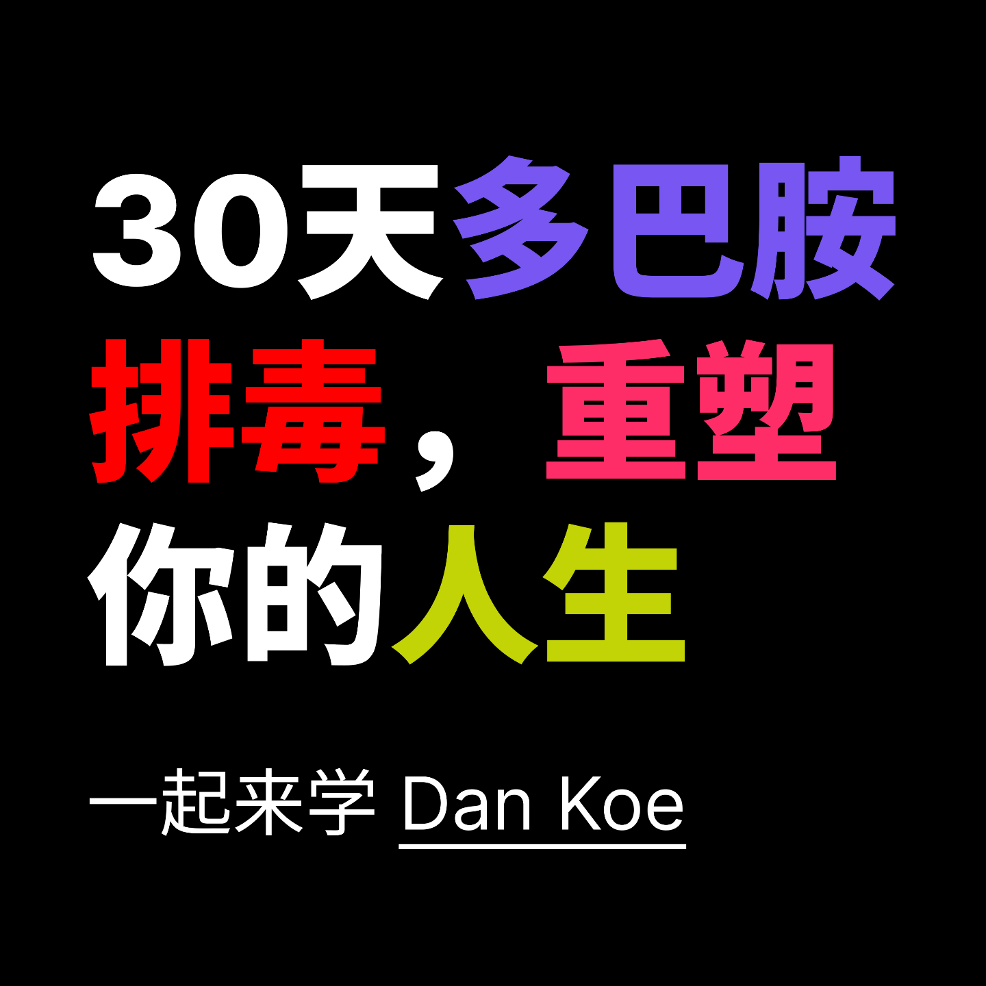 一起来学 Dan Koe 的《30 天多巴胺排毒，重塑你的人生》