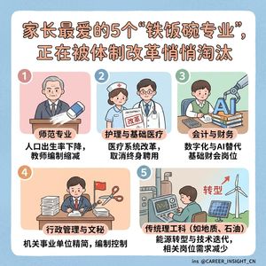 「考公岗位腰斩60%！家长最爱的5个"铁饭碗专业"，全是信息差｜附替代方案」