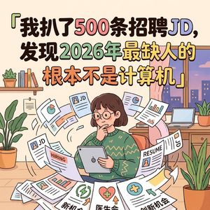 我扒了500条招聘JD，发现2026年最缺人的根本不是计算机」
