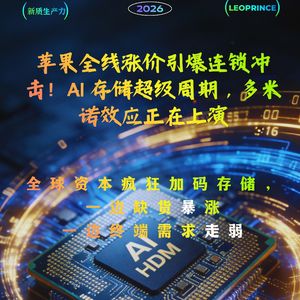 苹果全线涨价引爆连锁冲击！AI 存储超级周期，多米诺效应正在上演