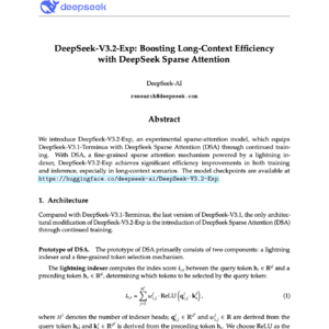 【第473期】DeepSeek稀疏注意力提升长上下文效率