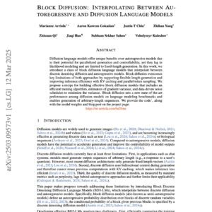 【第264期】Block Diffusion Language Models