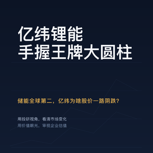 亿纬锂能 | 手握王牌大圆柱" "储能全球第二，亿纬为啥股价一路阴跌？