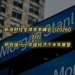 20260717-新浪财经全球资本峰会：邢自强——中国经济下半年展望