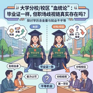 大学分校/校区“血统论”：毕业证一样，但职场歧视链真实存在吗？
