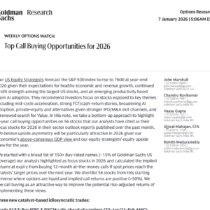 高盛 2026 年：56 只股看涨，标普剑指 7600
