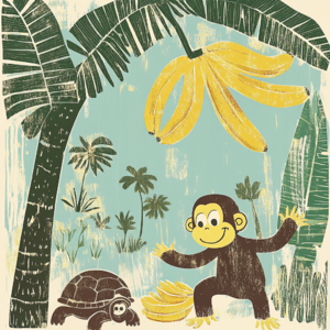 猴子乌龟和香蕉树 -- 中英双语睡前故事