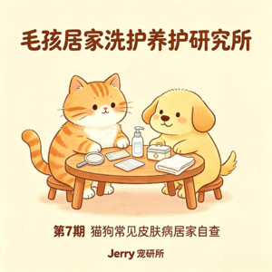 节目:毛孩居家洗护养护研究所 · 第7期 主题:猫狗常见皮肤病居家自查|猫癣、螨虫、湿疹、过敏区分与就医边界