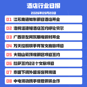 26/5/20 泰国预计2026年入境游客3200万人次,同比去年呈下降趋势...