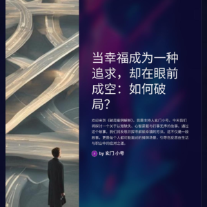“当幸福成为一种追求，却在眼前成空”如何破局？