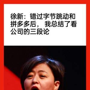 徐新:错过字节跳动和拼多多后, 我总结了看公司的三段论