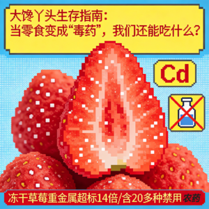大馋丫头生存指南！冻干草莓镉超标14倍！我的零食库还安全吗？