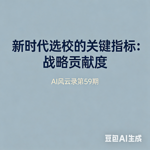 第59集 新时代选校的关键指标：战略贡献度