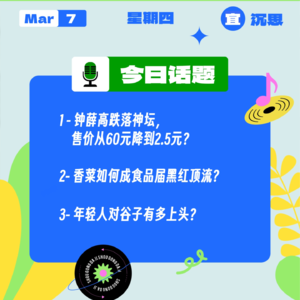 钟薛高跌落神坛，售价从60元降到2.5元？香菜如何成食品届黑红顶流？年轻人对谷子有多上头？｜收工大吉 0307
