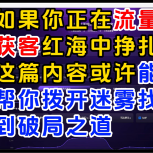 如果你正在流量获客红海中挣扎，这篇内容或许可以帮你找到破局之道