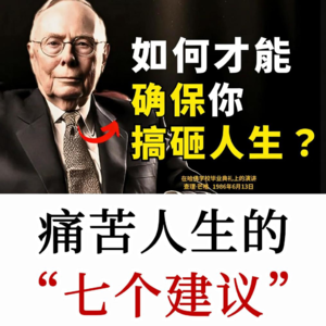 查理芒格哈佛演讲：7个痛苦人生建议，逆向思维教你避开人生陷阱
