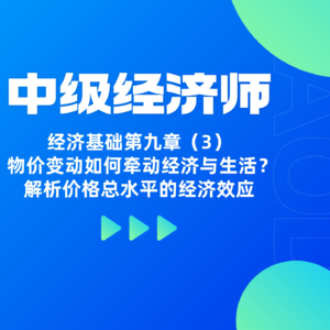 经济基础 | 第九章（3）-物价变动如何牵动经济与生活？解析价格总水平的经济效应