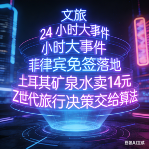 1.16文旅前哨-文旅 24 小时大事件：菲律宾免签落地、土耳其矿泉水卖14元、Z世代旅行决策交给算法