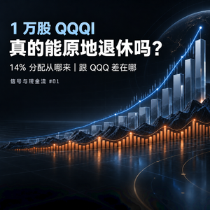 1 万股 QQQI，真的能原地退休吗？14% 分配从哪来，跟 QQQ 差在哪