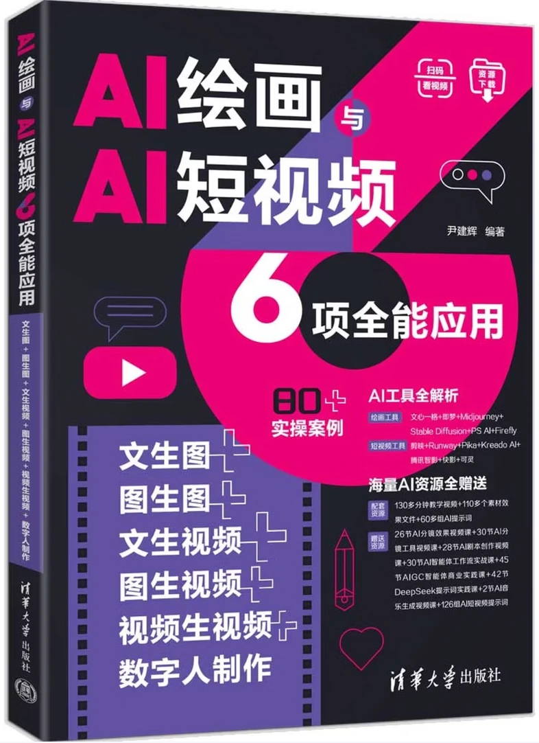 AI绘画与AI短视频6项全能应用：文生图+图生图+文生视频+图生视频+视频生视频+数字人制作